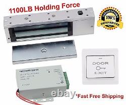 1100 LB Electric Door Lock Electromagnetic Magnetic Access Control System 4
