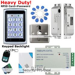 125KHz RFID Card+Password Door Access Control System+Drop Bolt Lock+Metal Exit