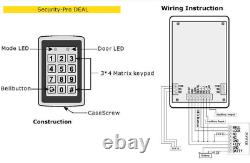 125KHz RFID Card &Password Standalone Door Access Control Keypad Backlight