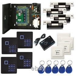 4 Door TCPIP Access Control System Kit ANSI Strike Lock Keypad Reader 230V Power