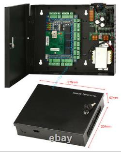 4 Doors Access Control Systems Kit Keypad Reader AC230V Power Box Strike NO Lock