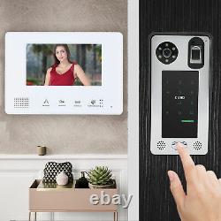 7in LCD Video Doorbell Intercom Fingerprint Card Access Control Door Bell Phone