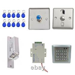 Card Door Access Control System with 125Khz 10 Keyfobs Home Security