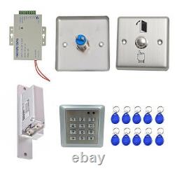 Complete Rfid Card Door Access Control Kit With Electric Strike Lock Home#