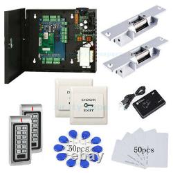 DIY 2 Doors TCP/IP Based Access Control Kit Metal Waterproof Keypad Reader Power