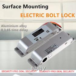 Door Access Control Kit+Electric Drop Bolt Lock+ 3PCS Remote Controls+Metal Exit