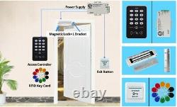 Door Access Control Kit RFID Keypad Power Supply Electric Strike Lock Home Tools