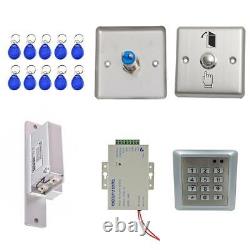 Door Access Control Kit with 125Khz 10 Keyfobs Electric Strike Lock#