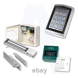 Door Access Control Proximity Kit With Fobs, Magnetic Lock, Keypad, Exit Button