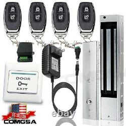 Door Entry Access Control System, 1200 lb Magnetic Lock, 4 Remote Controls USA