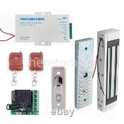 Door entry Access Control System Electric Magnetic Lock 600lb 280kg + 2xRemote