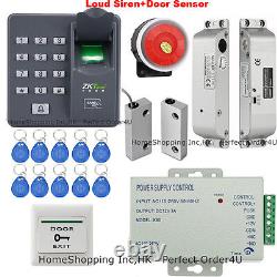 Fingerprint&RFID Card&Password Door Access Control + Dead Drop Bolt Lock +Siren