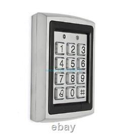 Full Complete 125kHz Door Metal ID Access Control Kit Keypad Strike NO Lock+PSU