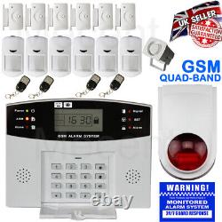 LCD Security Wireless Mobile SIM GSM Autodial Home House Burglar Intruder Alarm