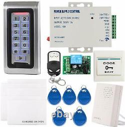 Metal Door RFID Reader Access Control Security System Kit Code Keypad ID Card