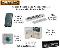 Paxton Single Door Access Control System with Backup Battery Proximity Reader Fob