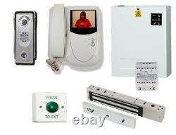 Professional colour video door entry kit with maglock power supply & exit button