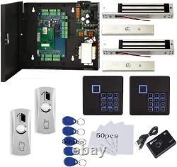 TCP/IP 2 Doors Access Control System Kits Metal Push Release Button Electromagne