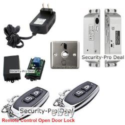 UK Door Access Control System+Door Drop Bolt Lock+ 2PCS Wireless Remote Controls