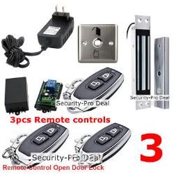 UK Door Access Control System+ Door Magnetic Lock+3PCS Remote Controls+EXIT