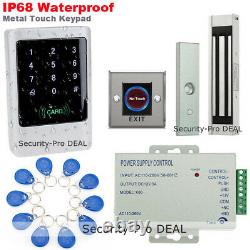 UK IP68 Waterproof RFID Door Access Control Kit+Magnetic Lock+Touchless Exit