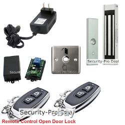 UK New Door Access Control System+Door Magnetic Lock+2PCS Wireless Remote Unlock