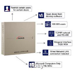 Visionis VS-AXESS-4DLX Four Door Network Access Control Panel Controller TCP/IP