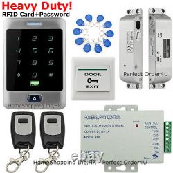 Waterproof RFID Card +Password Access Control System+Electric Bolt Lock+2Remotes