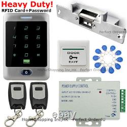 Waterproof RFID Card+Password Door Access Control System+Electric Strike+2Remote
