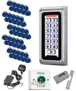 Weatherproof Proximity Code Access Control Kit with 200 Fobs PSU & Lock Release
