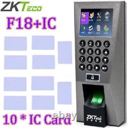 ZKTeco F18 IC +10Card Fingerprint Time Biometric Attendance Door Access Control