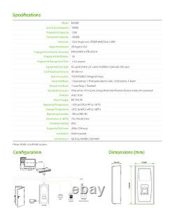 ZKTeco MA300 ID OLED Door Access Control Waterproof IP65 Biometric Fingerprint