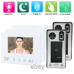 7in LCD Video Doorbell Intercom Fingerprint Carte Contrôle D'accès Porte Bell Téléphone