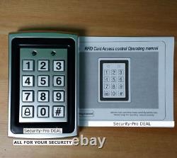 Contrôle d'accès de porte RFID avec carte + mot de passe + serrure magnétique de porte + 2 télécommandes + sortie + cartes