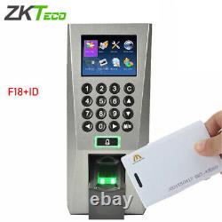 Contrôle d'accès de porte de présence de temps d'empreinte digitale biométrique ID TCP/IP ZKTeco F18