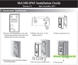 Contrôleur d'accès de porte de sécurité ZKTeco MA300 avec empreinte digitale + carte RFID ID/IC et clavier