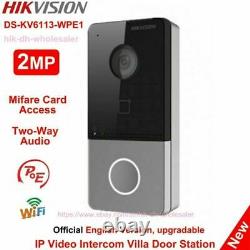 Interphone Vidéo Ip Hikvision Ds-kv6113-wpe1 Station De Porte 2mp Avec Lecteur De Carte Poe