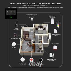 'Kit d'alarme de sécurité domestique sans fil WIFI 4G Smart complet Système anti-intrusion incendie PIR'