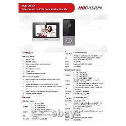 Kit d'interphone vidéo IP Hikvision DS-KIS603-P WiFi PoE pour maison avec sonnette et station de porte