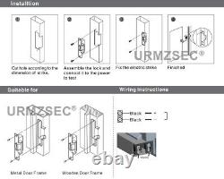 Kit de contrôle d'accès de porte de carte RFID 125KHz & mot de passe + serrure électrique de déverrouillage + cartes d'identité