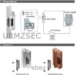 Kit de contrôle d'accès de porte de carte RFID 125KHz & mot de passe + serrure électrique de déverrouillage + cartes d'identité