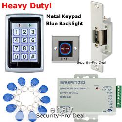 Kit de contrôle d'accès par carte RFID et mot de passe + serrure électrique à gâche + sortie sans contact.