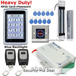 Metal 125khz Rfid Card+password Door Access Control Kit +magnetic Lock+2 Télécommandes