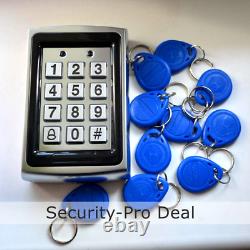 Metal 125khz Rfid Card+password Door Access Control Kit +magnetic Lock+2 Télécommandes