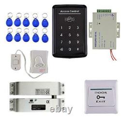 Metal Touch Card+pssword Door Access Control Kit + Verrouillage Électrique