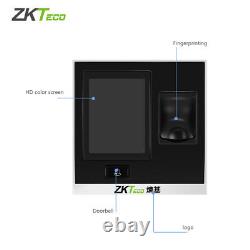 Système de contrôle d'accès aux portes ZKTeco SF400 TCP/IP avec reconnaissance d'empreintes digitales et pointage de présence.