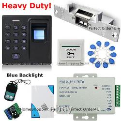 Système de contrôle d'accès de porte TOP avec empreinte digitale + carte RFID + mot de passe + serrure à verrouillage électrique + télécommande