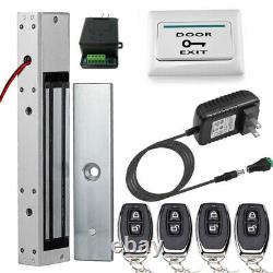 Système de contrôle d'accès de porte avec serrure magnétique électrique et kit de 4 télécommandes sans fil