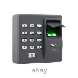 Système de contrôle d'accès de porte par empreinte digitale et carte RFID ZKTeco + serrure magnétique + 2 télécommandes