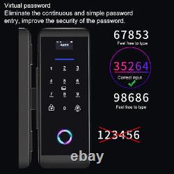 Verrou de porte en verre avec alarme et contrôle d'accès par carte IC, empreinte digitale, mot de passe, application Bluetooth